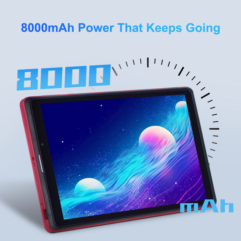 C fikir 8 inç Android 12 Tablet 8GB RAM 512GB ROM 8000mAh Pil 5+8MP SIM Destekli Öğrenci Kamera CM818-kırmızı