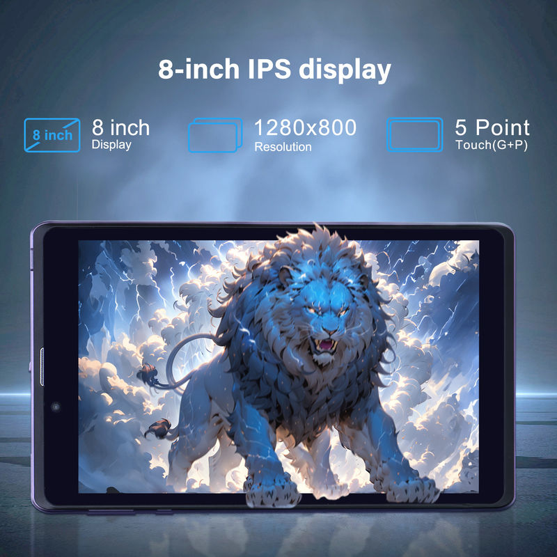 C Idea Portable 8 In Android Tablet PC 8GB RAM 512 GB Android 12 Tablet IPS HD Ekran Dört çekirdekli CM818-Purple