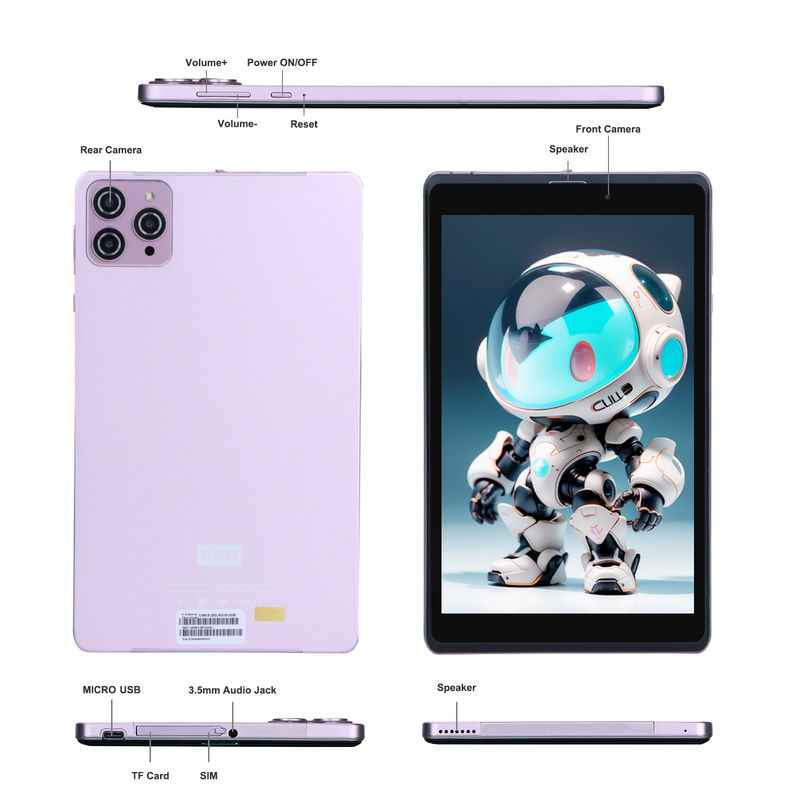 C Idea 8 Inch Android 12 Tablet 8000mAh Pil 5MP+8MP Kamera 8GB RAM 512GB ROM Eğitim Öğrenme için CM818-pembe