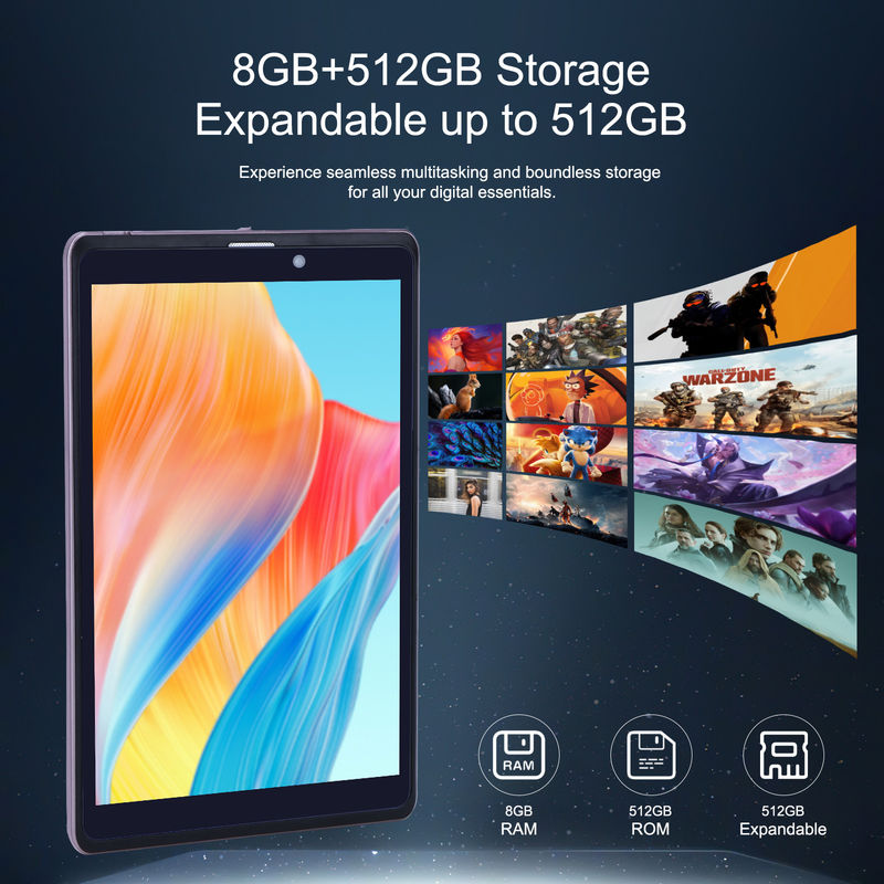 C Idea 8 Inch Android 12 Tablet 8000mAh Pil 5MP+8MP Kamera 8GB RAM 512GB ROM Eğitim Öğrenme için CM818-pembe