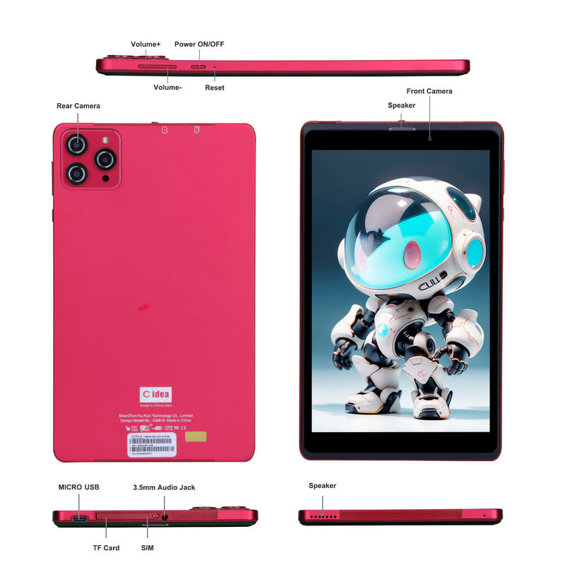 C fikir 8 inç Android 12 Tablet 8GB RAM 512GB ROM 8000mAh Pil 5+8MP Gençler için kamera SIM desteği ile CM818-kırmızı
