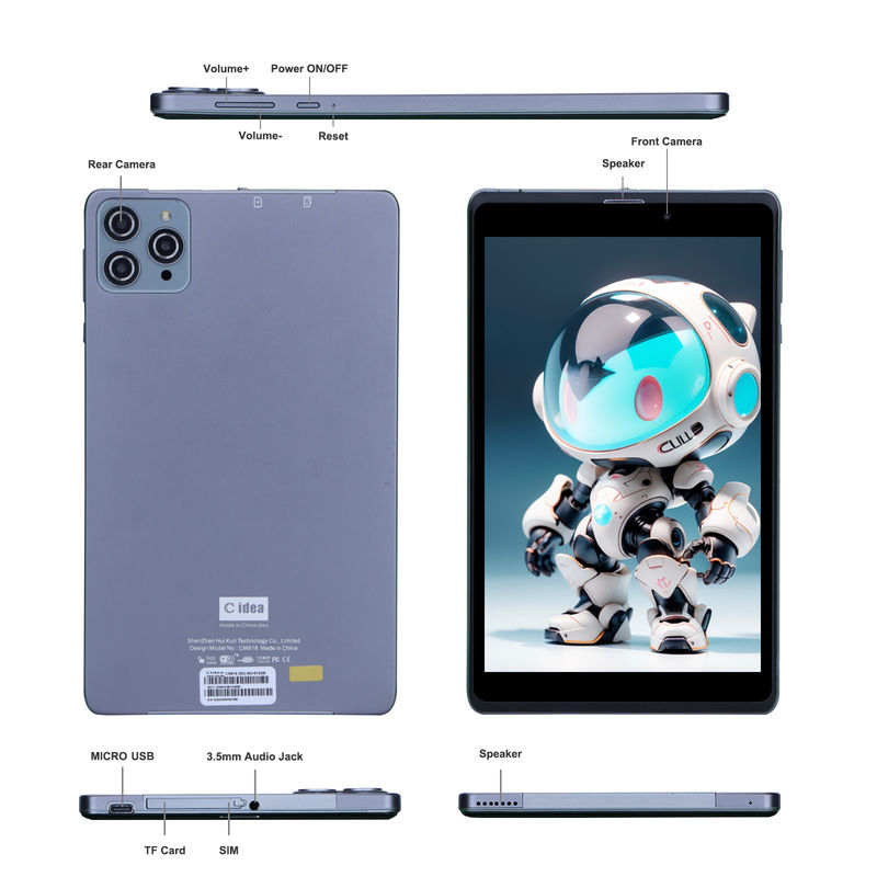 C fikir Android Tablet PC Çift Kamera 8 Inch 1280x800 IPS HD Ekran Gençler için Android 12 Tabletler CM818-Grey