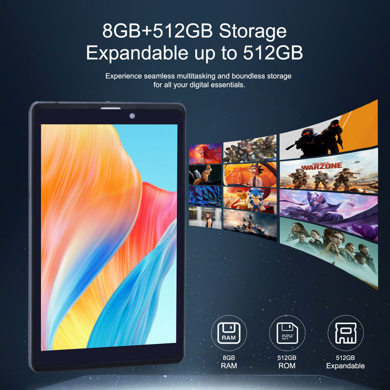 C fikir Android Tablet PC Çift Kamera 8 Inch 1280x800 IPS HD Ekran Gençler için Android 12 Tabletler CM818-Grey