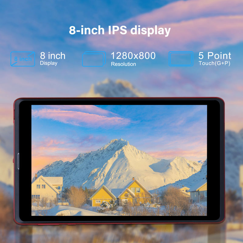 C fikir 8 inç Android 12 Tablet 8GB RAM 512GB ROM 8000mAh Pil 5+8MP SIM Destekli Öğrenci Kamera CM818-kırmızı