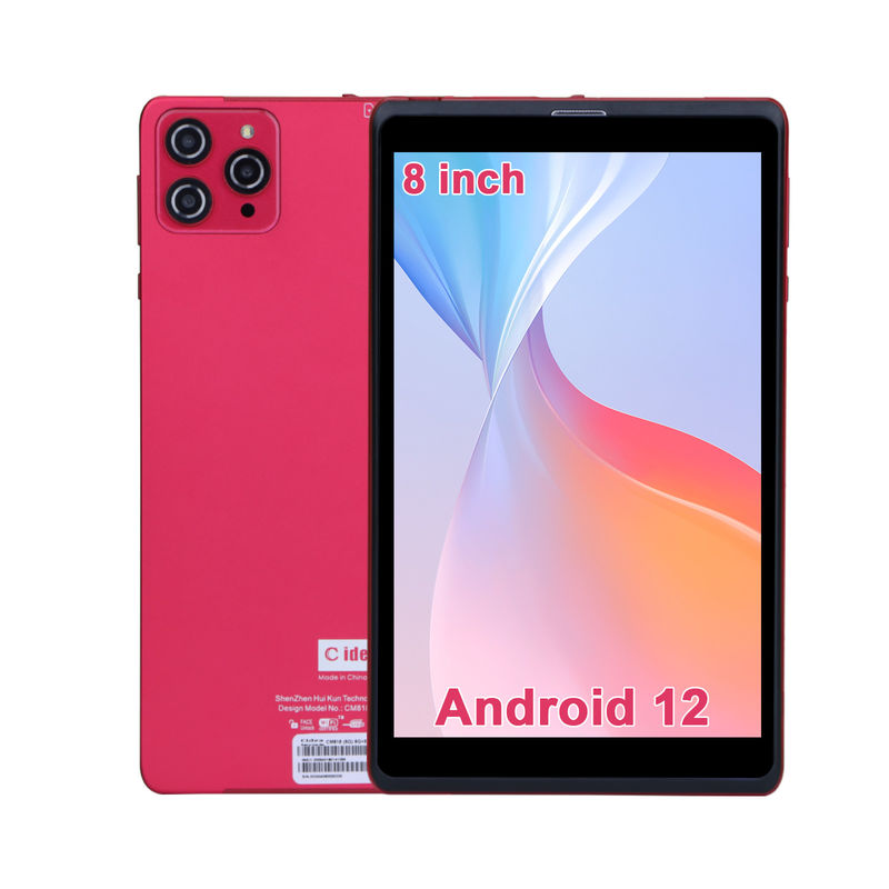 C fikir 8 inç Android 12 Tablet 8GB RAM 512GB ROM 8000mAh Pil 5+8MP SIM Destekli Öğrenci Kamera CM818-kırmızı