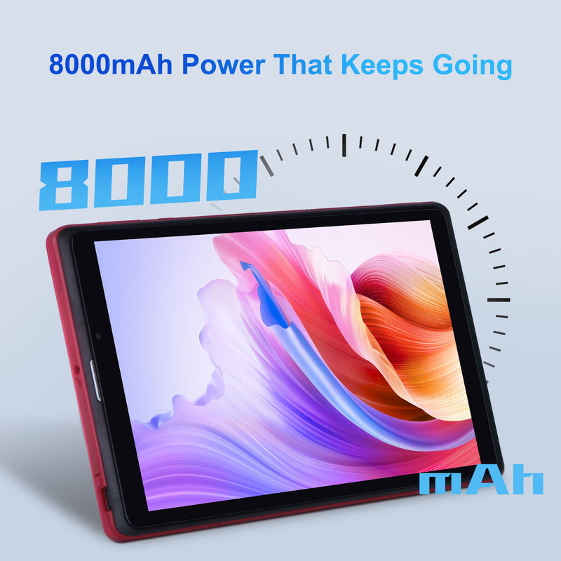 C fikir 8 inç Android 12 Tablet 8GB RAM 512GB ROM 8000mAh Pil 5+8MP SIM Destekli Öğrenci Kamera CM818-kırmızı