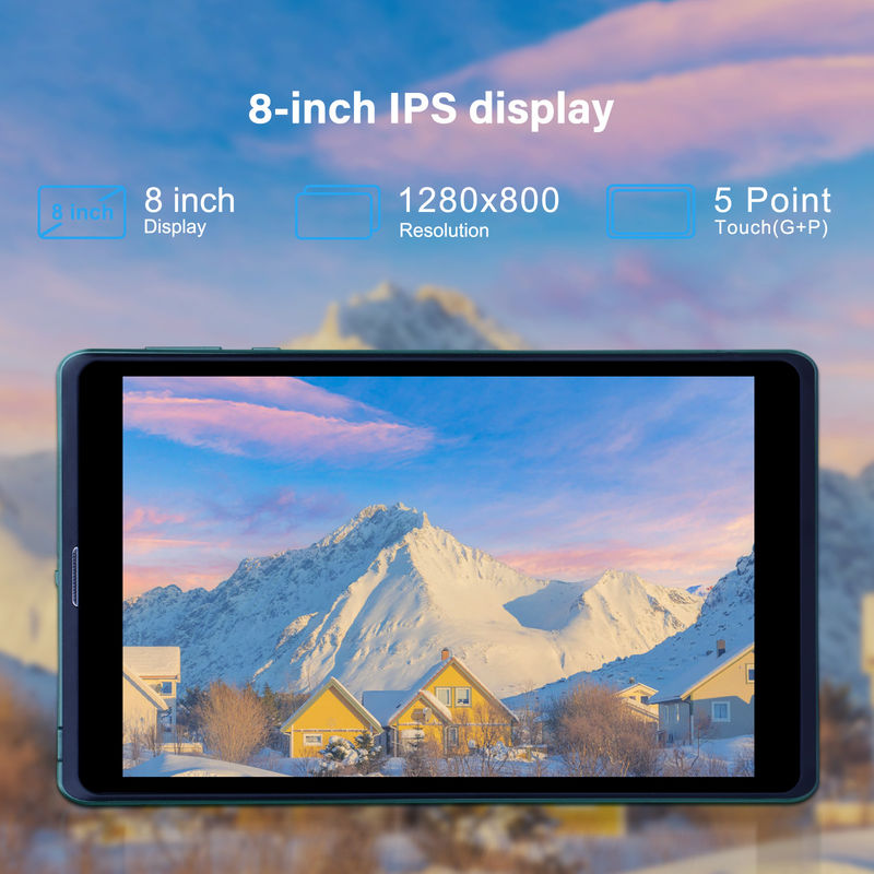 C fikir 8 Inch Android Tablet PC Android 12 işletim sistemi ile Dört çekirdekli CPU 8GB RAM 512GB Depolama IPS HD Ekran CM818-Yeşil