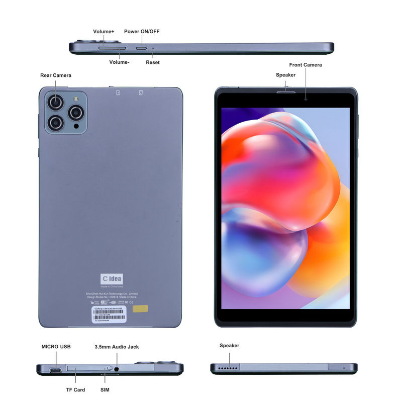 C fikir Android Tablet PC Çift Kamera 8 Inch 1280x800 IPS HD Ekran Öğrenci için Android 12 Tabletler CM818-Grey
