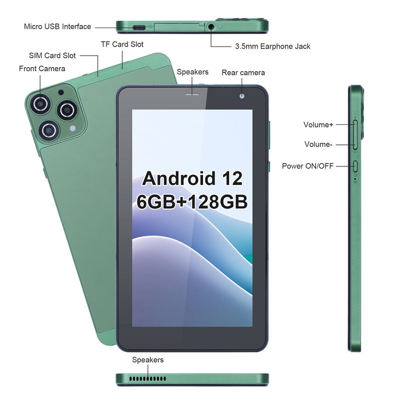 C Idea 7 Inch Android Tabletleri 6+128GB Dört çekirdekli dokunmatik ekranlı tabletler Studenet CM515 için ((Yeşil)
