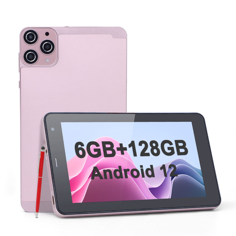 C fikir 7 Inç Android Akıllı Tabletler 6+128GB Dört çekirdekli WiFi Tabletler Gençler için HD Dokunmatik Ekran CM515 ((Pink)