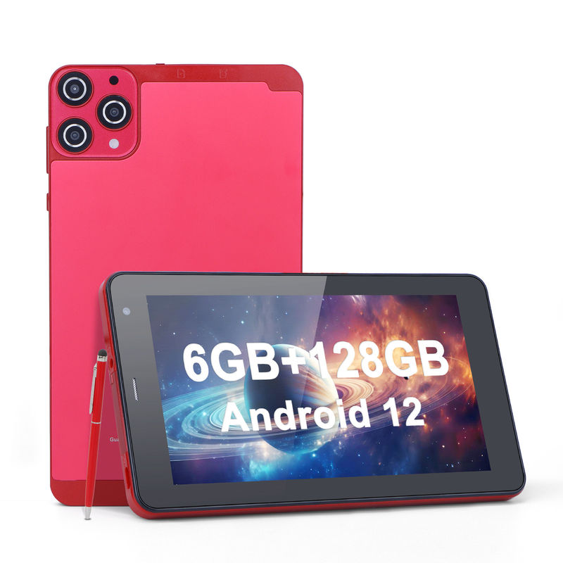 C Idea WiFi 5G Tablet 7 Inch Tabletler 6+128GB Eğitim İçin Dört Çekirdekli Dokunmatik Ekran CM515 ((Kırmızı)