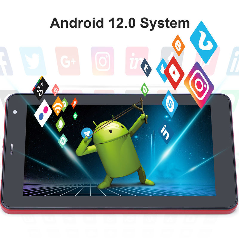 C Idea WiFi 5G Tablet 7 Inch Tabletler 6+128GB Eğitim İçin Dört Çekirdekli Dokunmatik Ekran CM515 ((Kırmızı)
