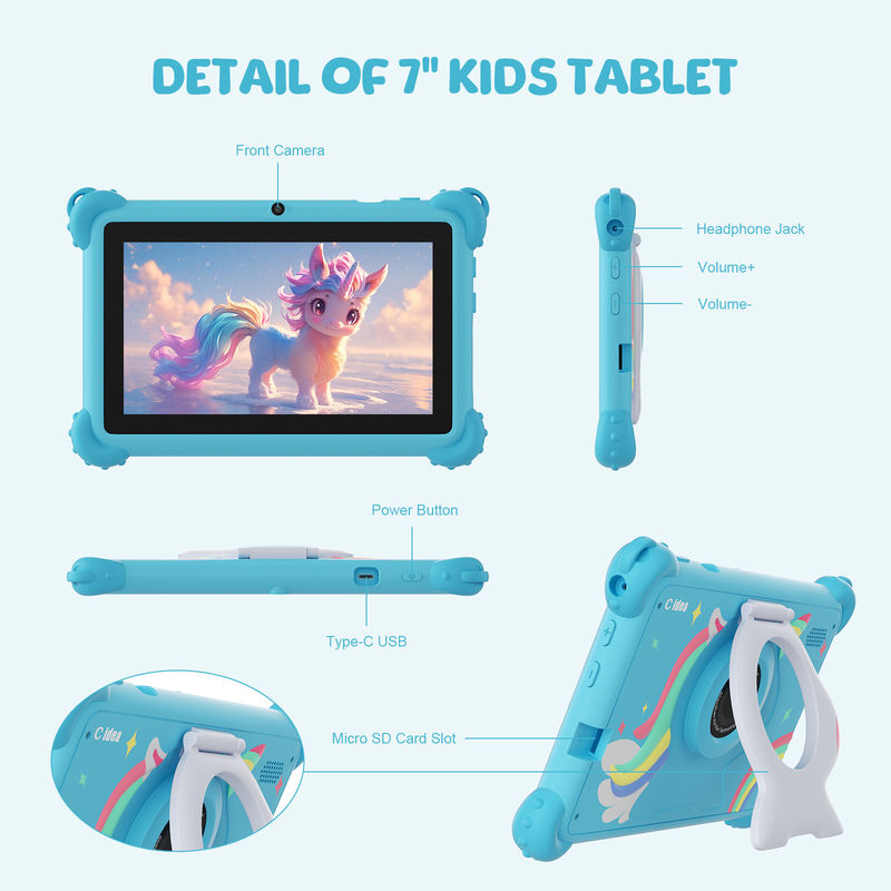 C Idea Android 12 Akıllı Çocuklar 7 Inç Çocuklar Tablet 3-7 Yaş Çift Kamera CM88 ile