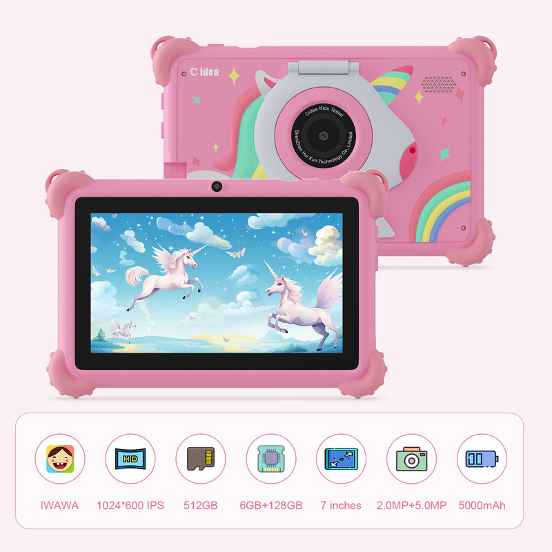 C fikir Gelişmiş 2024 Çocuk Tablet Android 12 Performansı ve Çocuk Dostu Tasarımı CM88