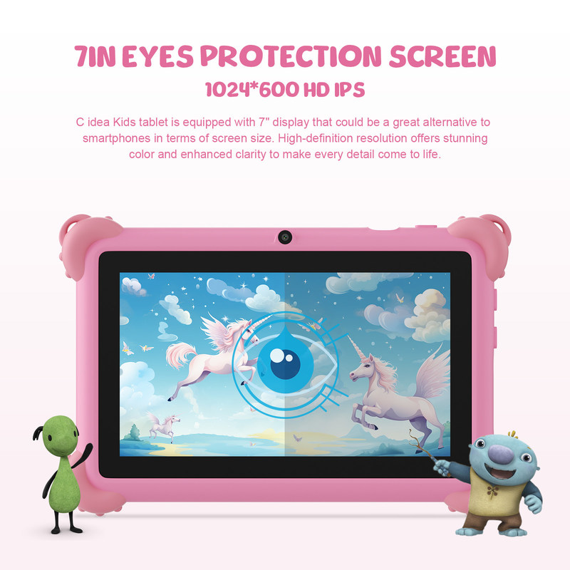 C fikir Gelişmiş 2024 Çocuk Tablet Android 12 Performansı ve Çocuk Dostu Tasarımı CM88