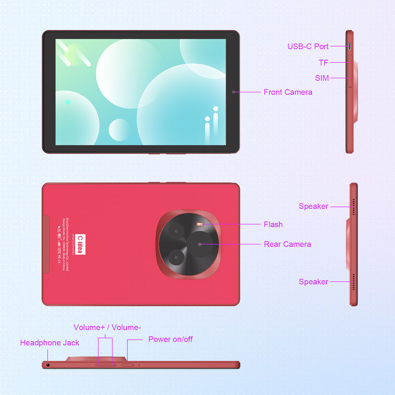 C Idea 9 Inch Quad Core Tablet 800x1280 IPS Ekranı Kalemli Android Tablet CM935 Kırmızı
