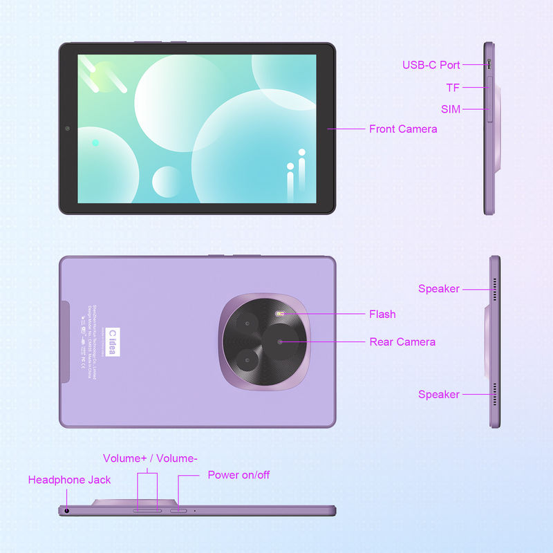 C Idea 9 Inch Tablet 5MP + 8MP Öğrenciler için Eğitim Tableti CM935 Mor