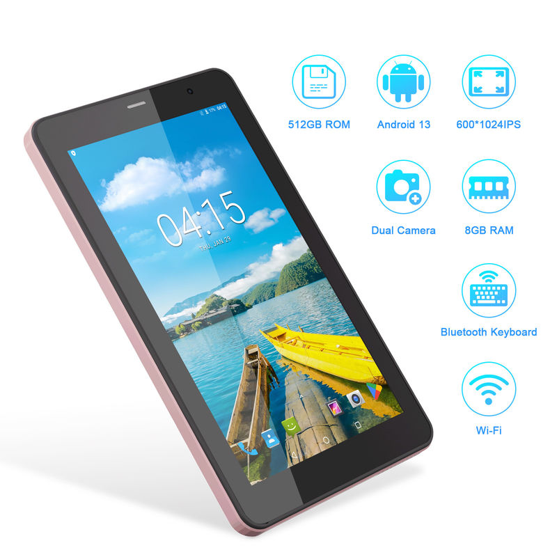 C Idea SIM ile 7 inçlik tabletler Wifi Öğrenciler için Android Tablet PC CM518 Pro Pembe