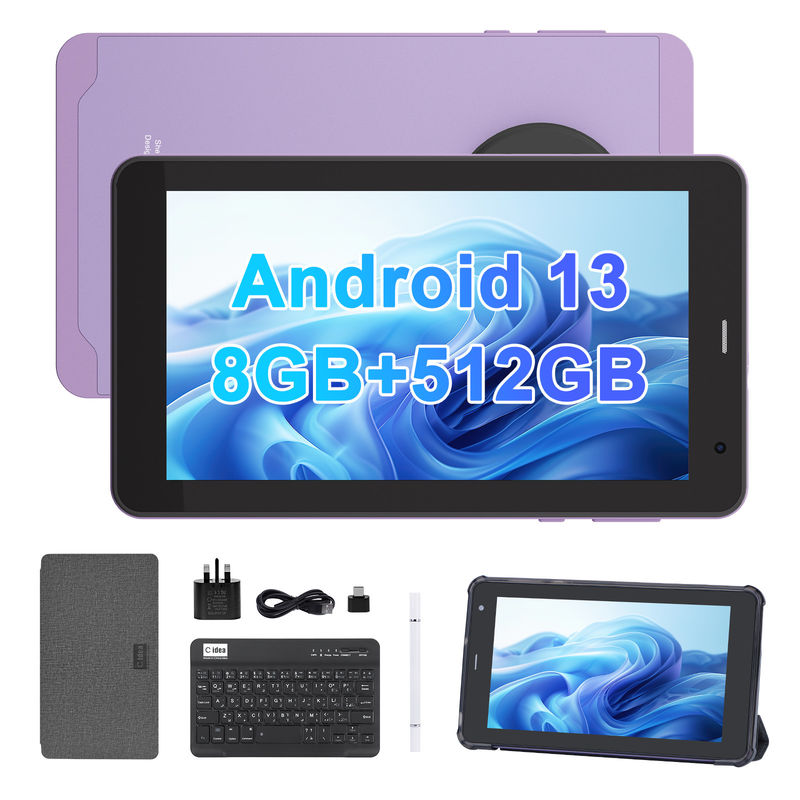 C Idea Android 13 6000mAh 7 Inch Tabletler Eğitim Tablet PC Pen CM518 Pro Mor ile