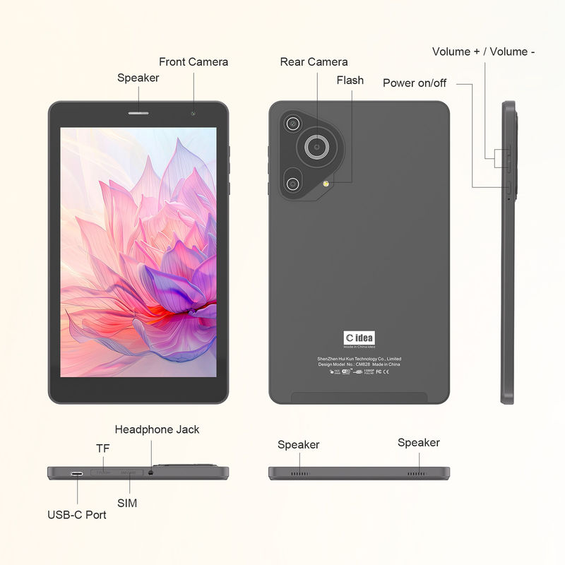 C Idea Quad Core Android Tablet Portable 8 Inch Tablet For Students SIM ile CM828 Siyah