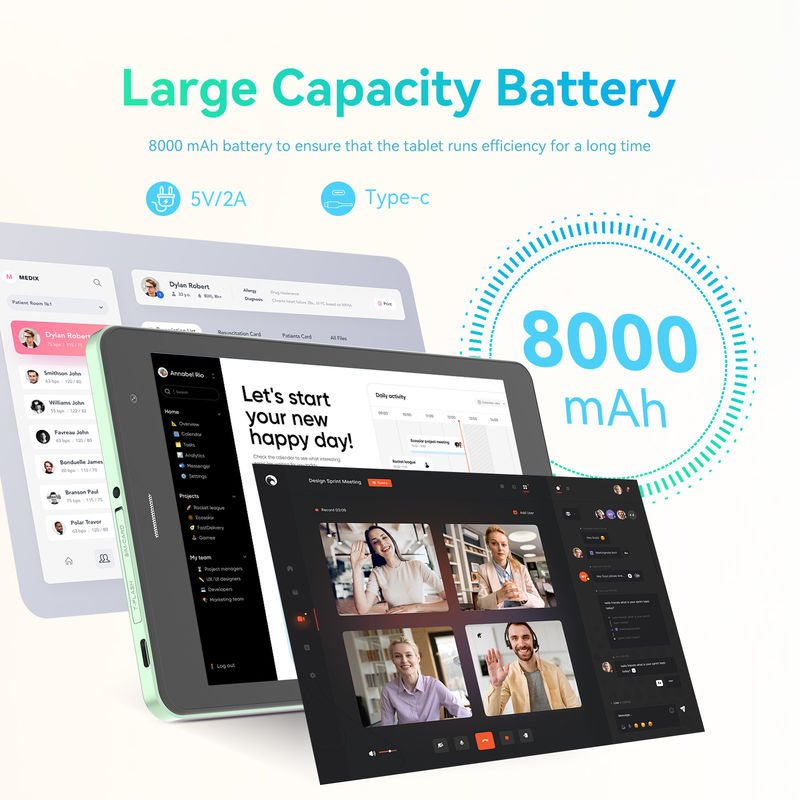 C Idea Yüksek çözünürlüklü ekran 800x1280 Ips ekranlı 8 Inch Tablet PC Gençler için Eğitim CM828 Yeşil