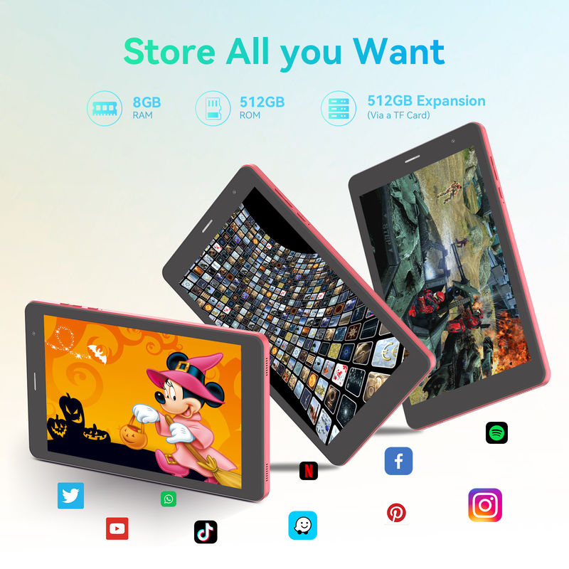 C Idea Factory 8 Inch 800*1280hd IPS Dokunmatik Ekran 8+512gb 8000mah Çift Kameralı Android Tablet Pc Sim ile Öğrenciler için CM828 Kırmızı