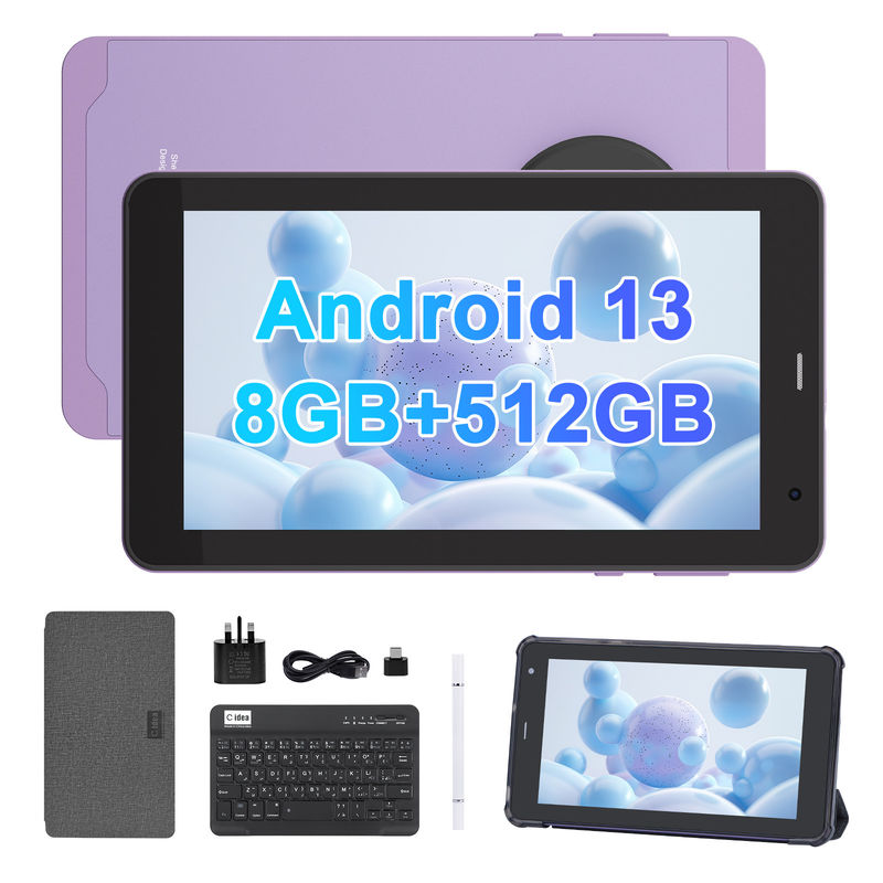 C Idea Android 13 Eğitim Tableti, 8+512GB, Sim Destekle Taşınabilir 7 Inçlik Tablet PC CM518pro Mor