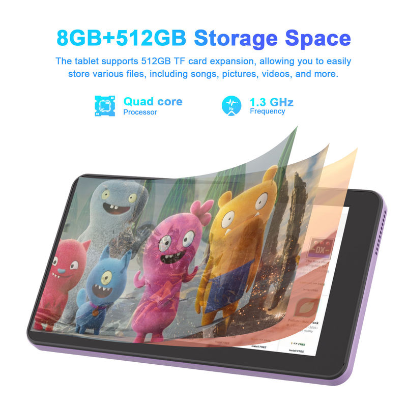 C Idea Android 13 Eğitim Tableti, 8+512GB, Sim Destekle Taşınabilir 7 Inçlik Tablet PC CM518pro Mor