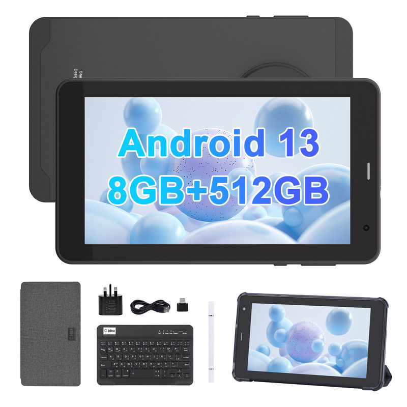 C Idea 7 Inch Tab, 8GB RAM, 512GB depolama, SIM yuvası, Öğrenciler için Android 13 Tablet PC CM518pro siyah