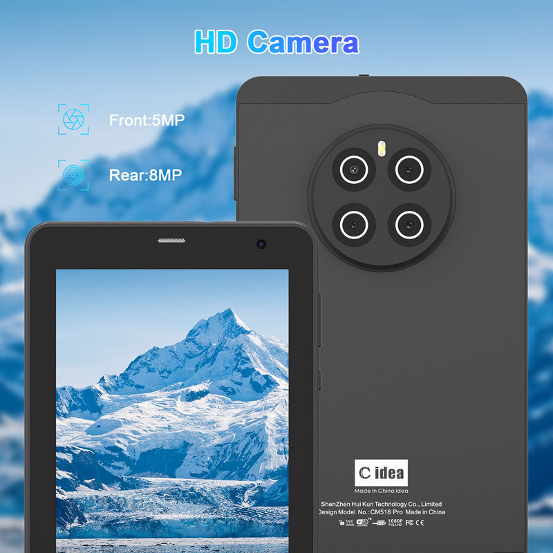 C Idea 7 Inch Tab, 8GB RAM, 512GB depolama, SIM yuvası, Öğrenciler için Android 13 Tablet PC CM518pro siyah