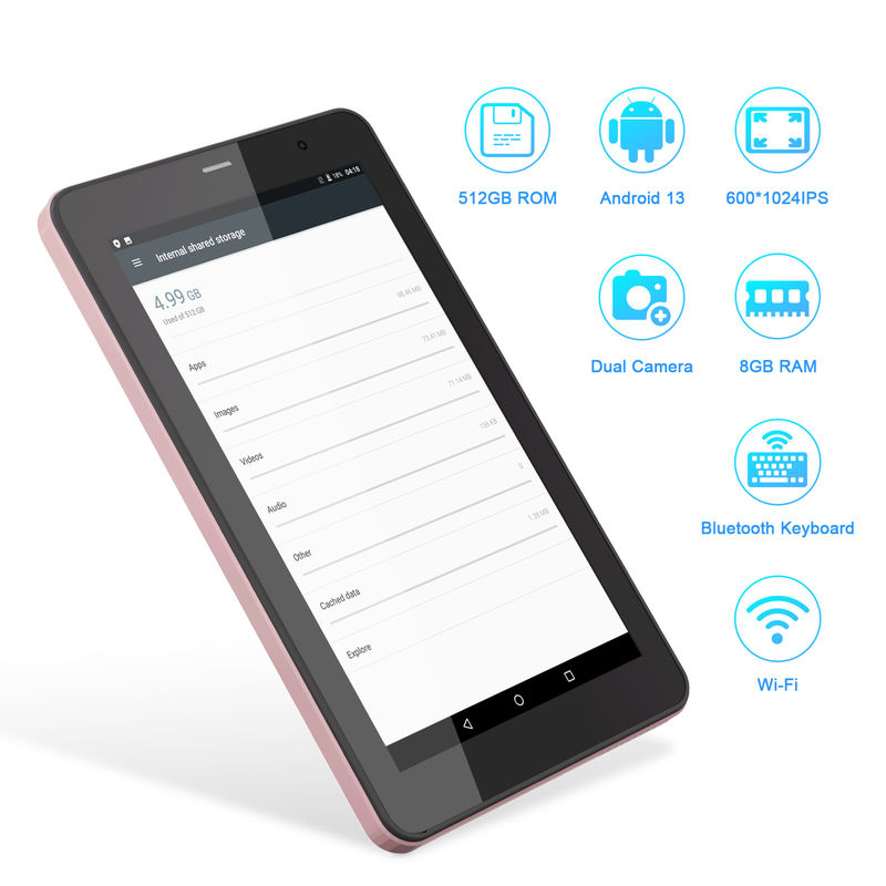 C Idea 7 Inch Android Tab, 8+512GB, Quad Core, Eğitim Tableti Öğrenciler İçin Mükemmel CM518pro Pink