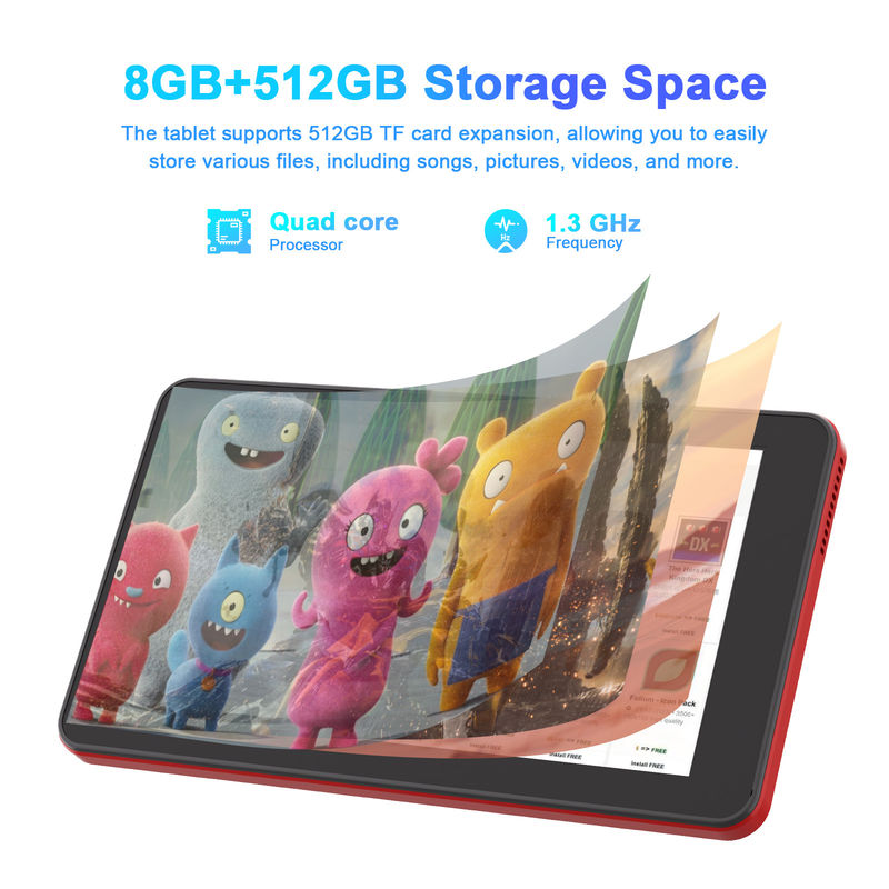 C Idea 7 Inch Android 13 Tablet, Çift Kamera, Sim Destek, Öğrenciler İçin Dokunmatik Ekran Tableti   CM518pro Kırmızı