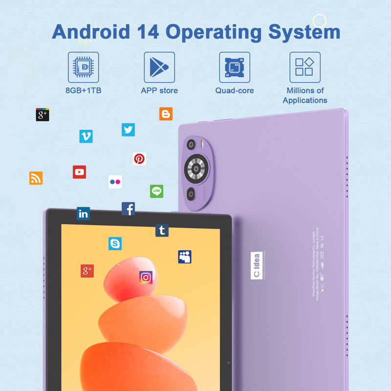 C Idea 10 inç Android 14 Eğitim Tablet 512GB SIM Destekli Öğrenciler için CM8200Plus Mor