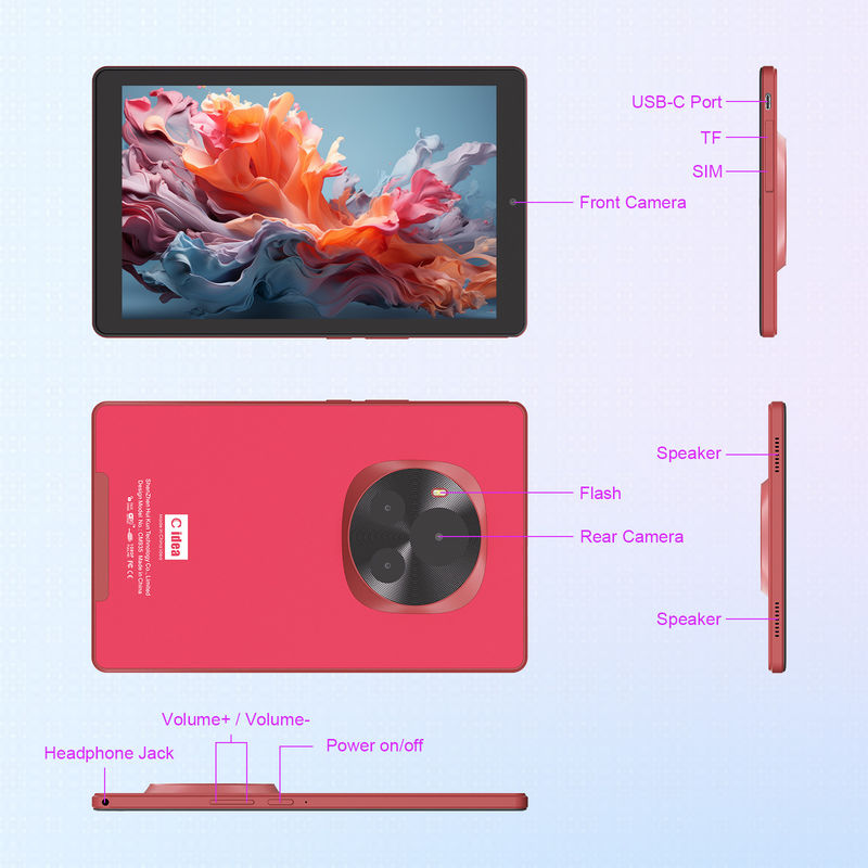 C Idea 9 Inch MTK Quad Core Tablet 800x1280 IPS Ekranı Kalemli Android Tablet CM935 Kırmızı