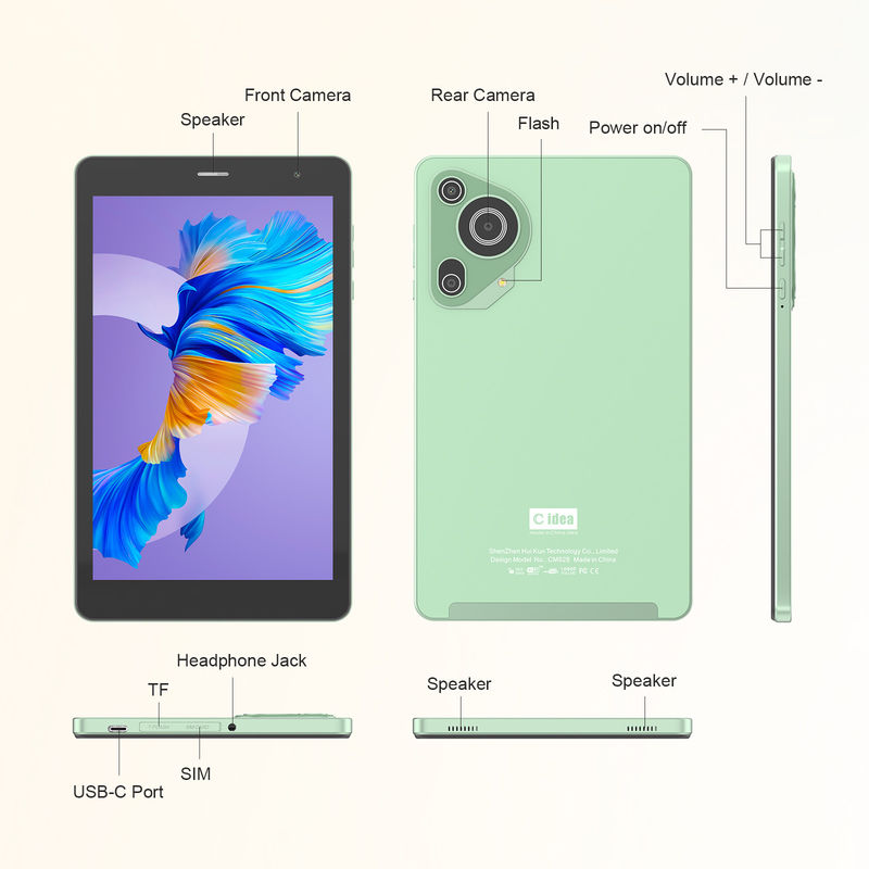 C Idea Yüksek çözünürlüklü ekran Gençler Eğitimi için 8 Inç Tablet PC CM828 Yeşil