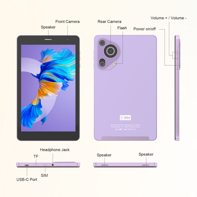 C Idea 8 inç Tablet WIFI Oyun Eğitim Öğrenciler için Android Tablet CM828 Mor