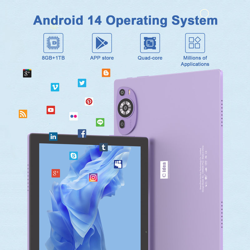 C Idea 10 inç 512GB Android 14 Öğrenciler için Eğitim Tablet SIM CM8200Plus Mor
