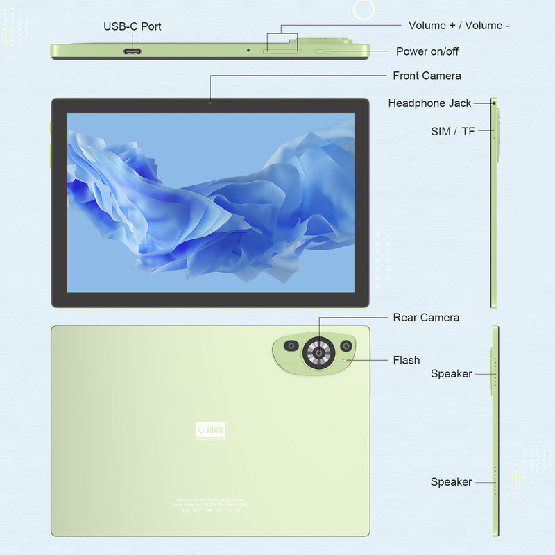 C Idea WIFI Android 14 Klavye ve Fare CM8200plus Yeşil ile dokunmatik ekran tabletleri