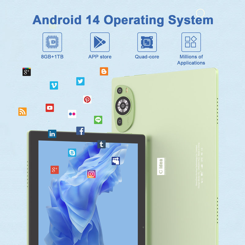 C Idea WIFI Android 14 Klavye ve Fare CM8200plus Yeşil ile dokunmatik ekran tabletleri