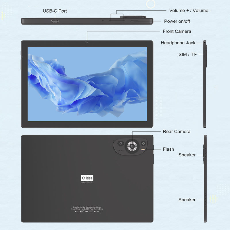C Idea 10.1 Inch 5G Tablet Sim Destek Klavye Eğitimsel Android Tablet Pc M8200 Plus Siyah