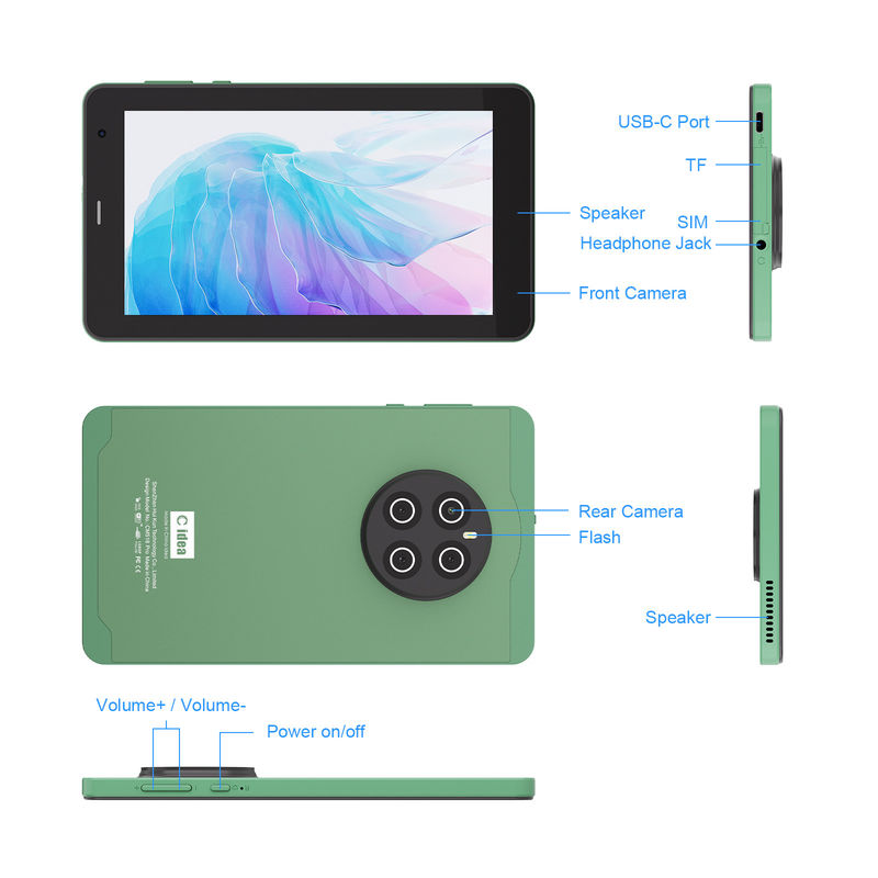 C Idea 7 Inç Tablet SIM ile Wifi Android Akıllı Tablet PC CM518 Pro Yeşil