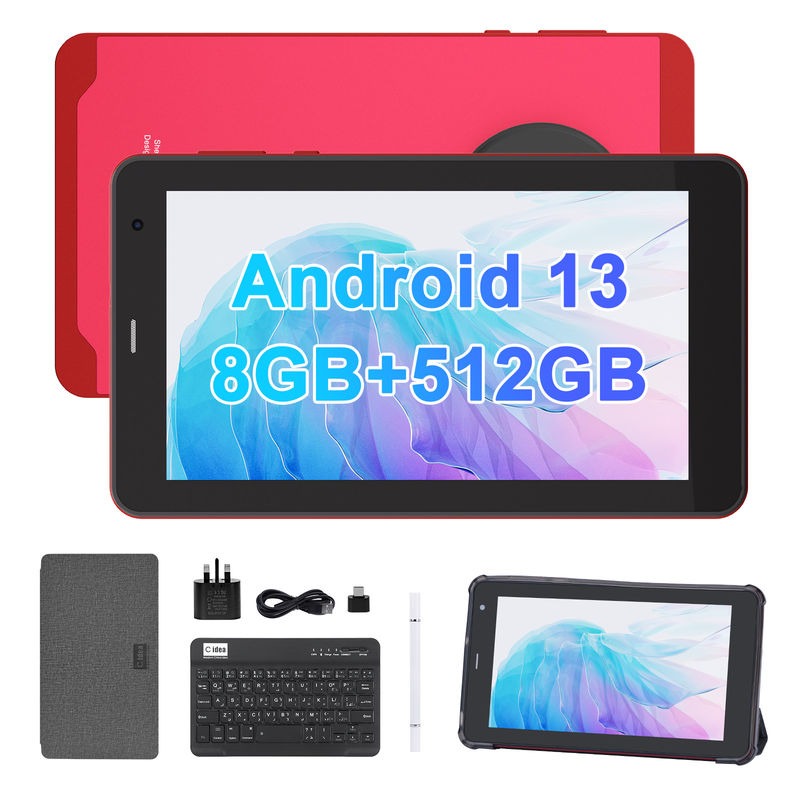 C Idea Android 13 Tablet SIM ile Wifi 7 Inç Dokunmatik Ekranlı Tablet CM518 Pro Kırmızı