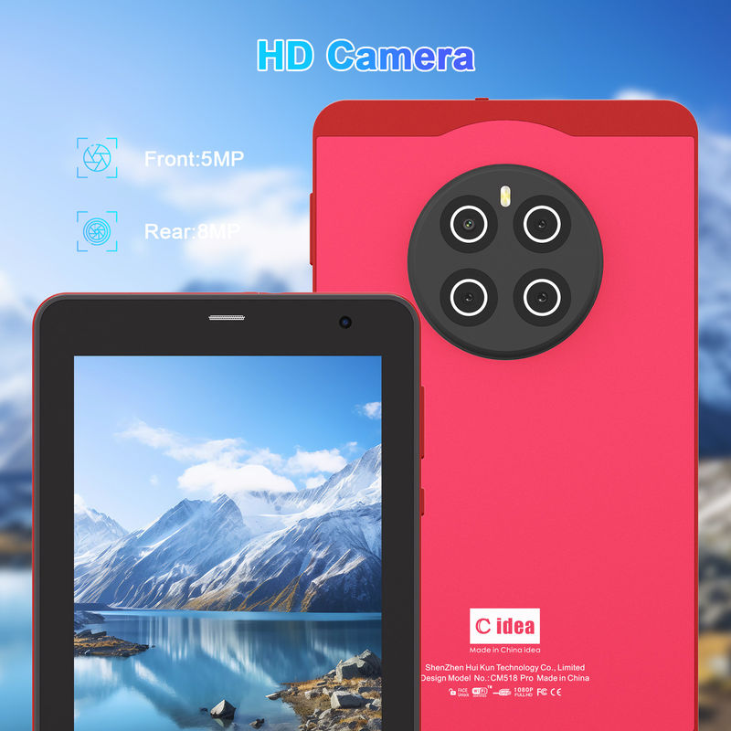 C Idea Android 13 Tablet SIM ile Wifi 7 Inç Dokunmatik Ekranlı Tablet CM518 Pro Kırmızı