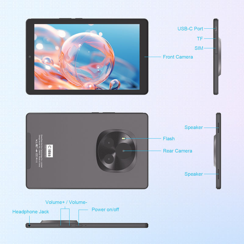 C Idea Android Tablet IPS Ekranı Eğitim Öğrencileri için Sim ile Akıllı Tablet PC CM935 Siyah