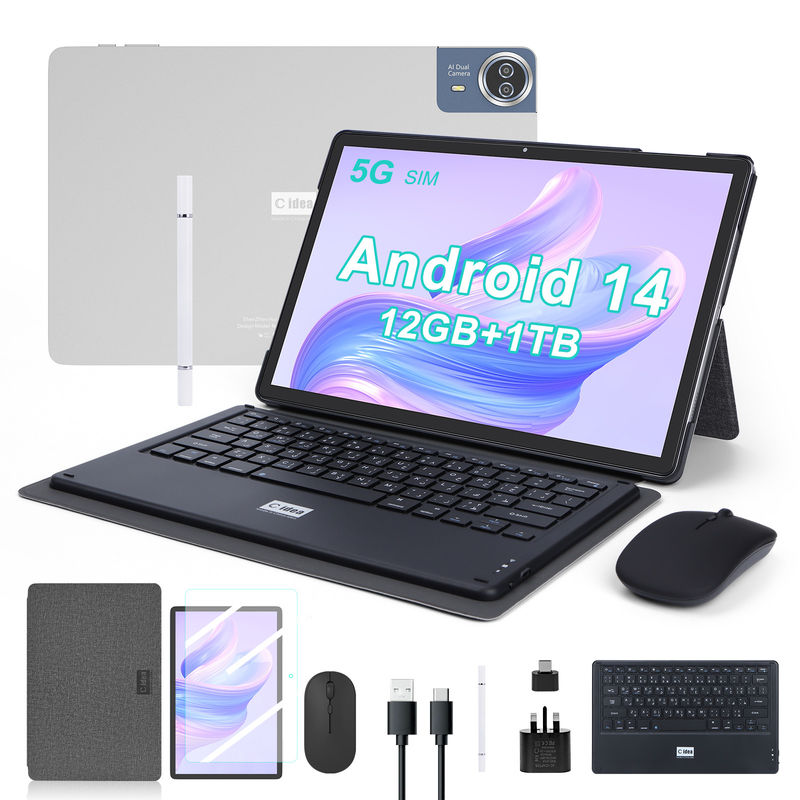 C Idea 14 Inch Tablet Uzun Süren Pil Öğrenciler İçin Eğitim Tableti CM14000 Artı Gri