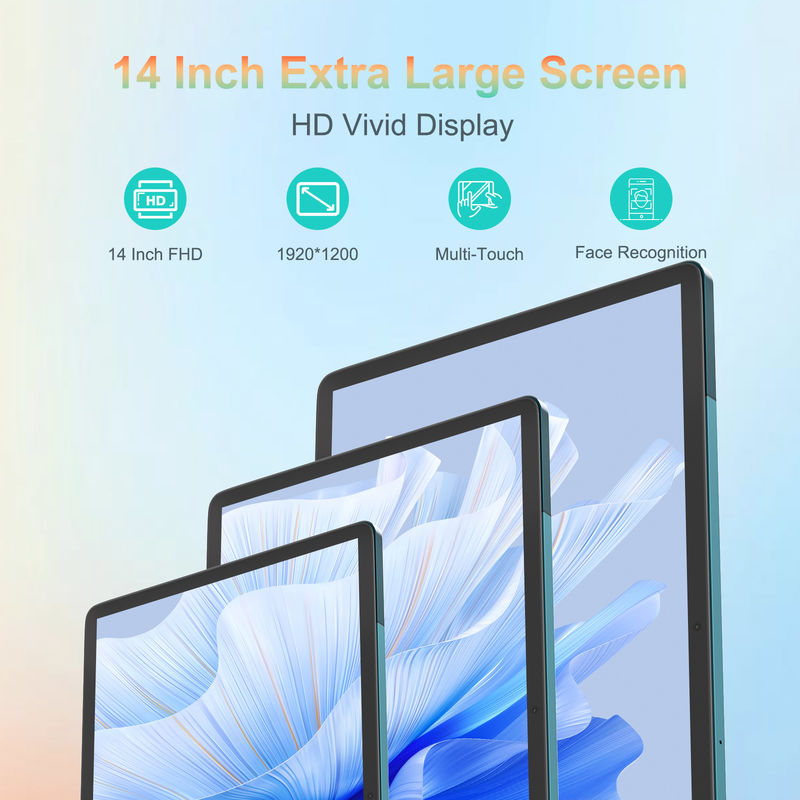 C Idea 14 Inch Tablet Büyük Pil Akıllı Tablet PC klavyesi ve fare ile CM14000 artı mavi