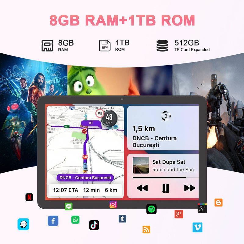 C Idea 10.1 Inç 5G Tablet Sim Destek Klavye Eğitim Android Tablet Pc M8300 Plus Siyah