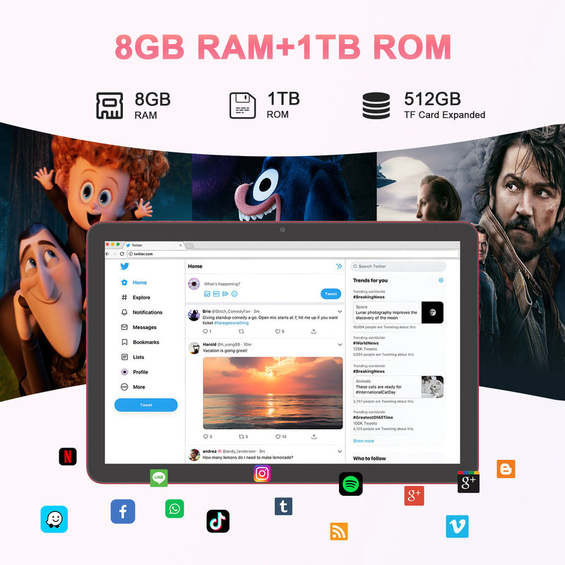 C Idea 10.1 Inç 5g Tablet 8GB RAM Dokunmatik Ekran Tablet Eğitim için PC CM8300 Plus Kırmızı