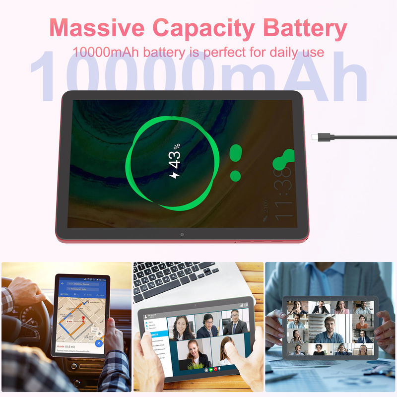C Idea 10.1 Inç 5g Tablet 8GB RAM Dokunmatik Ekran Tablet Eğitim için PC CM8300 Plus Kırmızı
