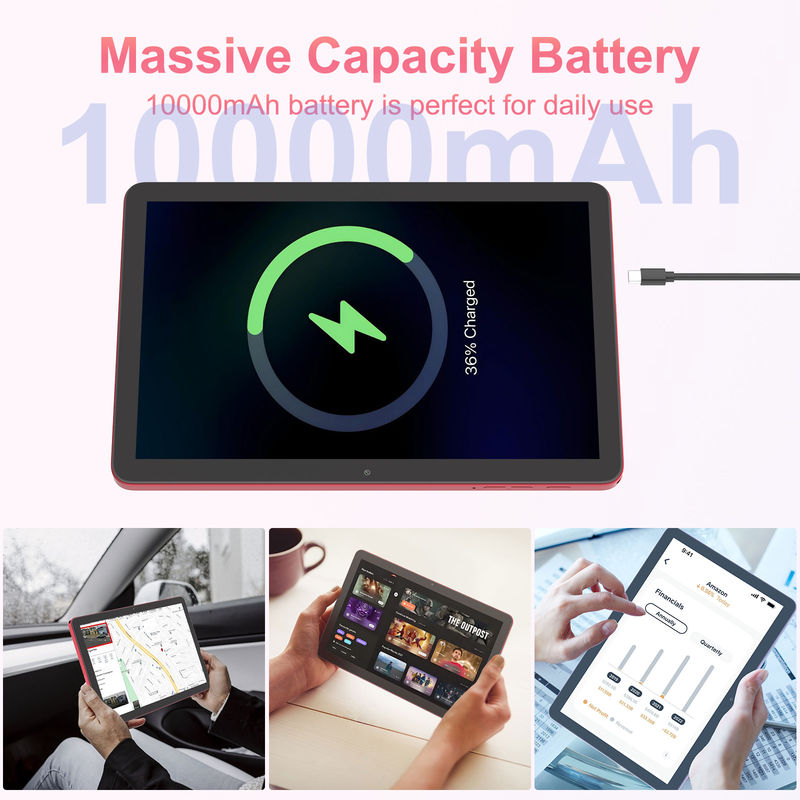 C Idea Tablet 10.1 Inç 5G LTE Tablet Dokunmatik Ekran Günlük Kullanım için Tablet PC CM8300 Plus Kırmızı